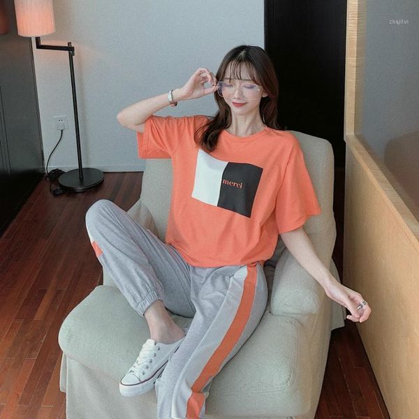 two piece dress women outfits set summer wear style korean-style fashion short sleeve t-shirt + trousers sports clothing two-piece 2021, White
two piece dress women outfits set summer wear style korean-style fashion short sleeve t-shirt + trousers sports clothing two-piece 2021, White
