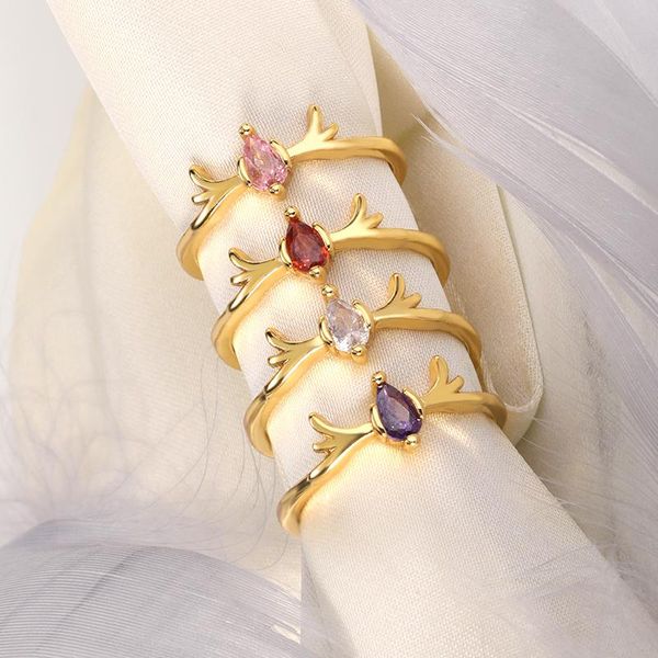 wedding rings fashion color zircon elk antlers deer horn lovers couples for women men engagement jewelry gifts, Slivery;golden
wedding rings fashion color zircon elk antlers deer horn lovers couples for women men engagement jewelry gifts, Slivery;golden