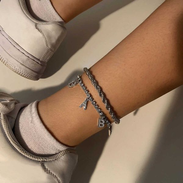 jewelry personality creativity new multi-layer water drill feet simple letter pendant anklet female, Silver
jewelry personality creativity new multi-layer water drill feet simple letter pendant anklet female, Silver