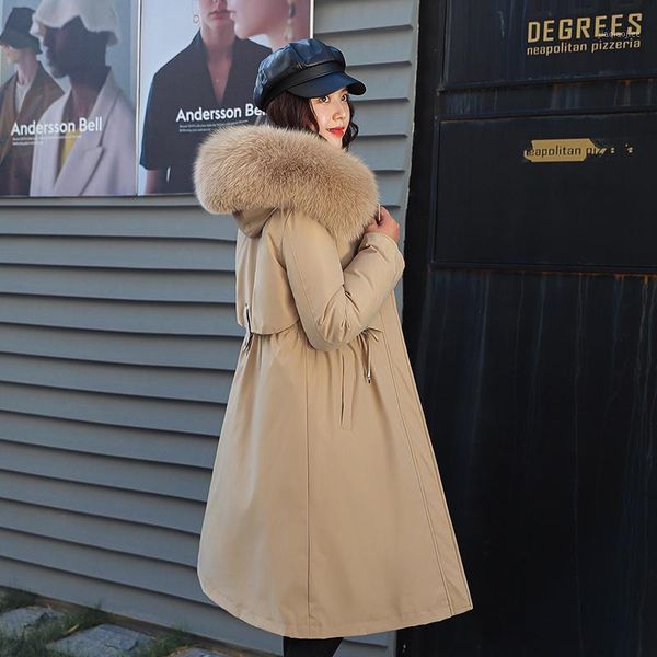 women's down & parkas 2021 slim solid long hooded parka coat winter jacket women fashion fur collar removable plush liner chic, Black
women's down & parkas 2021 slim solid long hooded parka coat winter jacket women fashion fur collar removable plush liner chic, Black