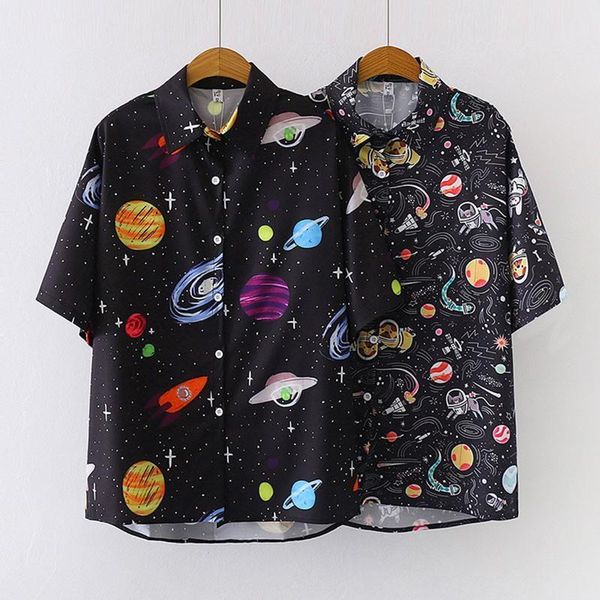 night sky print shirt fashion women retro chiffon blouse summer short sleeve loose blouses drop, White
night sky print shirt fashion women retro chiffon blouse summer short sleeve loose blouses drop, White