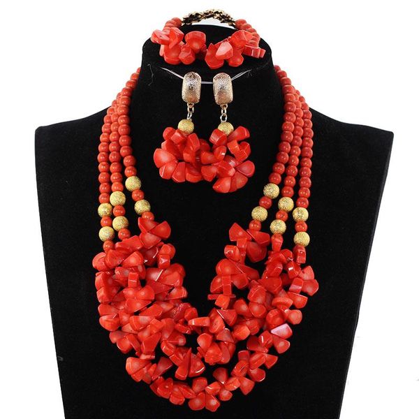 earrings & necklace amazing african coral beads wedding jewelry set bib pendant bridal cnr356, Silver
earrings & necklace amazing african coral beads wedding jewelry set bib pendant bridal cnr356, Silver