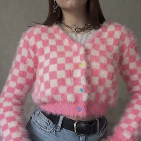 women's sweaters women knitted or crocheted plaid sweater button pink cardigan thin cleavage on v short sweaters y2k long winter sleeve, White;black
women's sweaters women knitted or crocheted plaid sweater button pink cardigan thin cleavage on v short sweaters y2k long winter sleeve, White;black