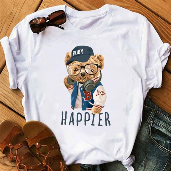 women tshirts short sleeve casual white cotton grahic tees happier bear printed korean style vogue girls t-shirts 2021
women tshirts short sleeve casual white cotton grahic tees happier bear printed korean style vogue girls t-shirts 2021