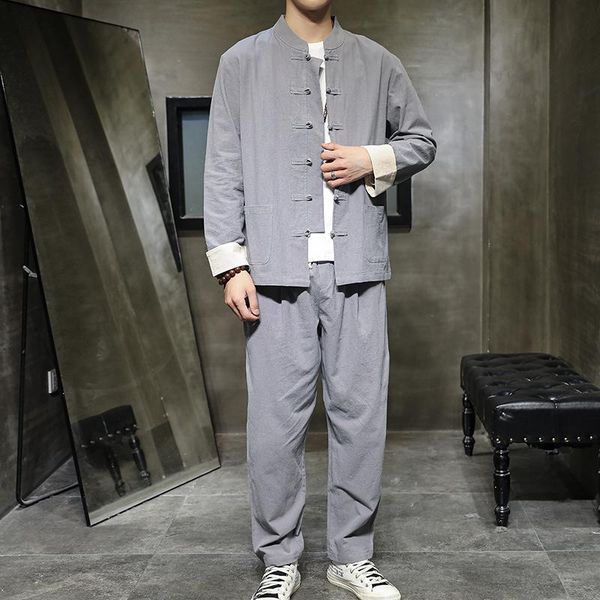 men's tracksuits men clothes 2021 mens track suit set sweatsuit clothing for chinese style cotton linen jacket +pants sets plus xxxxxl, Gray
men's tracksuits men clothes 2021 mens track suit set sweatsuit clothing for chinese style cotton linen jacket +pants sets plus xxxxxl, Gray