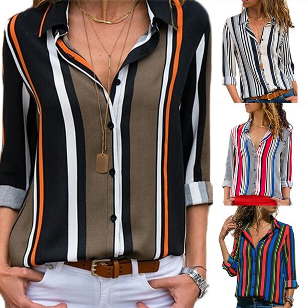 2021 new das mulheres manga longa listrada turn down colarinho boto senhora escritrio camisa blusa superior blusas mujer 9d8y q8yr, White
2021 new das mulheres manga longa listrada turn down colarinho boto senhora escritrio camisa blusa superior blusas mujer 9d8y q8yr, White