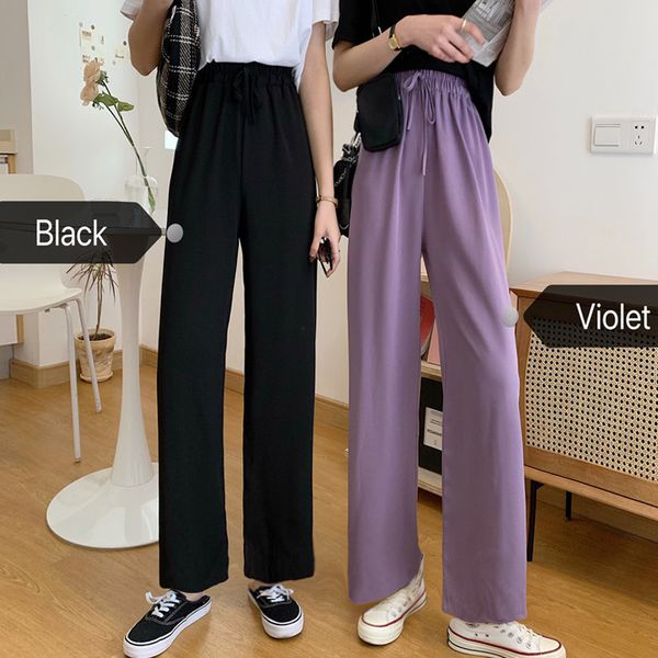 2021 new women violet spring summer casual lilac trousers thin straight drawstring high waist drape wide leg pants 4999, Black;white
2021 new women violet spring summer casual lilac trousers thin straight drawstring high waist drape wide leg pants 4999, Black;white