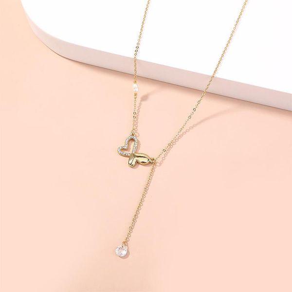 pendant necklaces charming gold butterfly necklace elegant female pearl crystal long chain jewelry fashion wedding party accessories, Silver
pendant necklaces charming gold butterfly necklace elegant female pearl crystal long chain jewelry fashion wedding party accessories, Silver