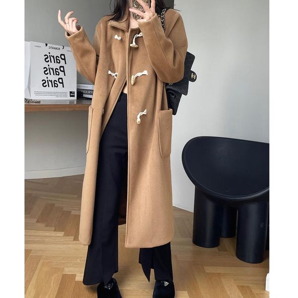 women's wool & blends winter women long woolen coat 2021 autumn turn down collar straight button coats, Black
women's wool & blends winter women long woolen coat 2021 autumn turn down collar straight button coats, Black