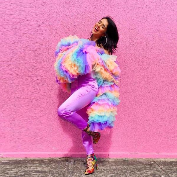 women's jackets chic rainbow ruffles tulle women 2021 puff full sleeves short jacket sweater femme veste mujer chaqueta, Black;brown
women's jackets chic rainbow ruffles tulle women 2021 puff full sleeves short jacket sweater femme veste mujer chaqueta, Black;brown