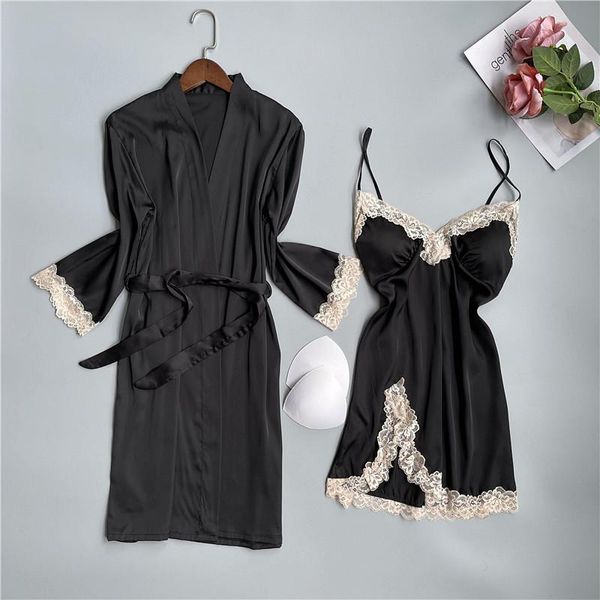 women's sleepwear 2pcs pajamas set white women v-neck lace trim kimono nightshirts flower nightwear robe gown sleep suit nightgown, Black;red
women's sleepwear 2pcs pajamas set white women v-neck lace trim kimono nightshirts flower nightwear robe gown sleep suit nightgown, Black;red