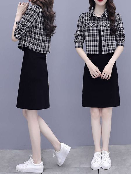 suit skirt 2021 new women's short coat versatile spring and autumn two piece thin dress, White
suit skirt 2021 new women's short coat versatile spring and autumn two piece thin dress, White
