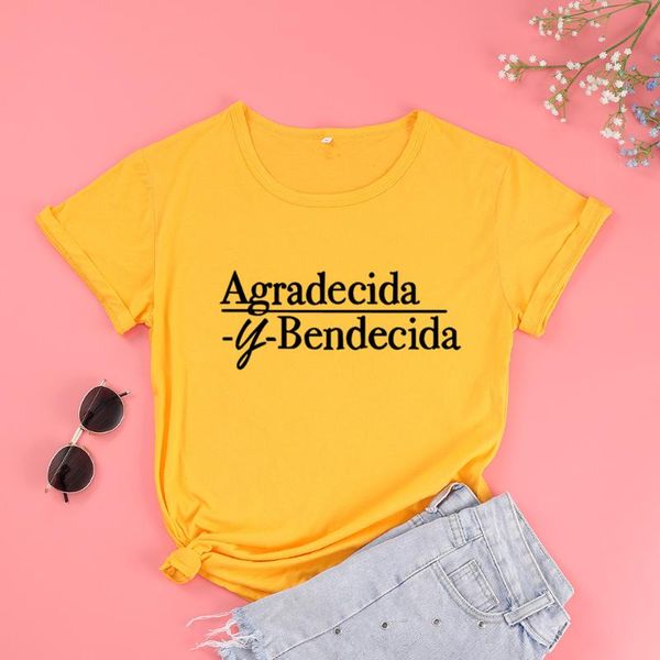 women's t-shirt agradecida bendecida funny letter women tshirt casual short sleeve tees 100% cotton round neck fashion harajuku girl cl, White
women's t-shirt agradecida bendecida funny letter women tshirt casual short sleeve tees 100% cotton round neck fashion harajuku girl cl, White