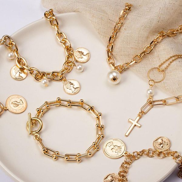 link, chain bfh fashion trend pendants bracelets for women pearl portrait cross gold color chains female jewelry gifts accessories, Black
link, chain bfh fashion trend pendants bracelets for women pearl portrait cross gold color chains female jewelry gifts accessories, Black