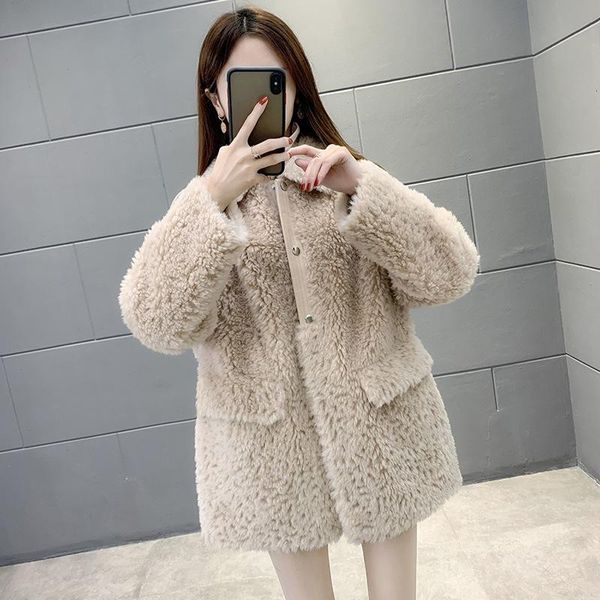 women's fur & faux pure color sheep sheared coat jacket women fashion turn down collar real 100% wool loose overcoat pocket outwear plu, Black
women's fur & faux pure color sheep sheared coat jacket women fashion turn down collar real 100% wool loose overcoat pocket outwear plu, Black