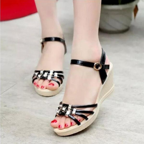 new brand fashion summer women sandals high heels open toe fashion ladies shoes platform wedge sandals thick bottom rty6, Black
new brand fashion summer women sandals high heels open toe fashion ladies shoes platform wedge sandals thick bottom rty6, Black
