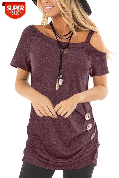 one shoulder women t-shirts skew neck short sleeve buttons summer casual loose solid streetwear ladies cotton tees 3xl #e24i, White
one shoulder women t-shirts skew neck short sleeve buttons summer casual loose solid streetwear ladies cotton tees 3xl #e24i, White