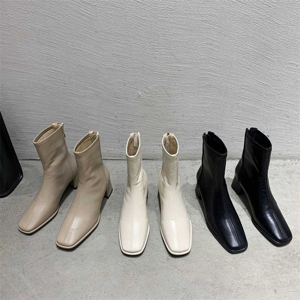 high heeled square head thin short women's shoes 2021 new autumn and winter plush minority khaki martin boots, Black
high heeled square head thin short women's shoes 2021 new autumn and winter plush minority khaki martin boots, Black