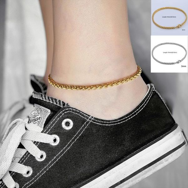 anklets 3mm mens womens anklet braided wheat link gold silver color stainless steel chain foot jewelry bohemian kb276, Red;blue
anklets 3mm mens womens anklet braided wheat link gold silver color stainless steel chain foot jewelry bohemian kb276, Red;blue