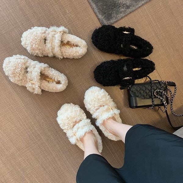 slippers hairy shoes women's autumn and winter wear fashion 2021 flat-bottom net red curly lamb hair plus fluffy beanie single, Black
slippers hairy shoes women's autumn and winter wear fashion 2021 flat-bottom net red curly lamb hair plus fluffy beanie single, Black