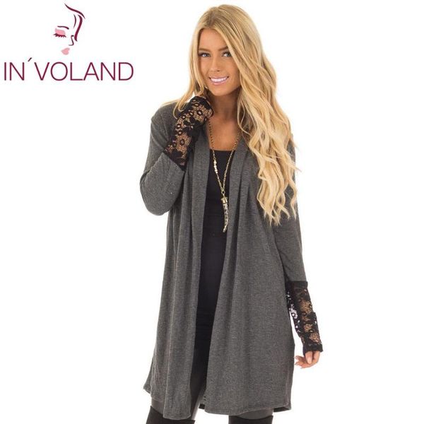 women's sweaters casual women regular front winter gray outwear long sleeve open coat fashion dark lace patchwork, White;black
women's sweaters casual women regular front winter gray outwear long sleeve open coat fashion dark lace patchwork, White;black