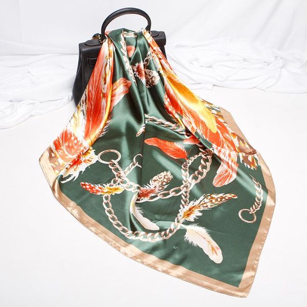 scarves 2021 90x90 feather print multipurpose women silk twill scarf satin square tie hairband ladies foulard femme towel bufanda shawl, Blue;gray
scarves 2021 90x90 feather print multipurpose women silk twill scarf satin square tie hairband ladies foulard femme towel bufanda shawl, Blue;gray