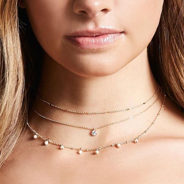 chains european and american street snap trend necklace imitation pearl collar xl882 diamond level, Silver
chains european and american street snap trend necklace imitation pearl collar xl882 diamond level, Silver