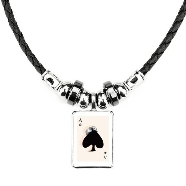 pendant necklaces spade a playing cards pattern necklace handmade leather rope, Silver
pendant necklaces spade a playing cards pattern necklace handmade leather rope, Silver