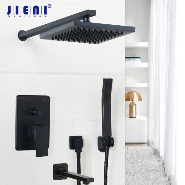 jieni luxury matte black bathroom rainfall shower faucet set wall mounted 8 inch oil rubbed bronze head & hand shower set
jieni luxury matte black bathroom rainfall shower faucet set wall mounted 8 inch oil rubbed bronze head & hand shower set