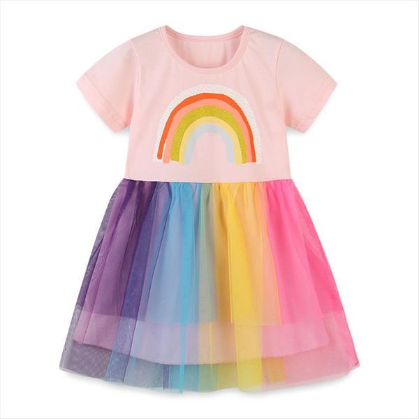 saileroad 2 7 years girl dresses baby rainbow with animals princess short sleeve children summer clothing for kids, Red;yellow
saileroad 2 7 years girl dresses baby rainbow with animals princess short sleeve children summer clothing for kids, Red;yellow