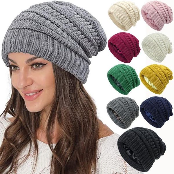 berets winter caps silk satin lined chunky cap women men knitted baggy beanie hat warm hats slouchy skullies wool beanies, Blue;gray
berets winter caps silk satin lined chunky cap women men knitted baggy beanie hat warm hats slouchy skullies wool beanies, Blue;gray