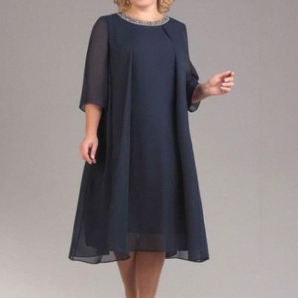 women's plus size a line dress solid color round neck sequins 3/4 length sleeve spring summer casual knee length dress causal vacation, Black
women's plus size a line dress solid color round neck sequins 3/4 length sleeve spring summer casual knee length dress causal vacation, Black