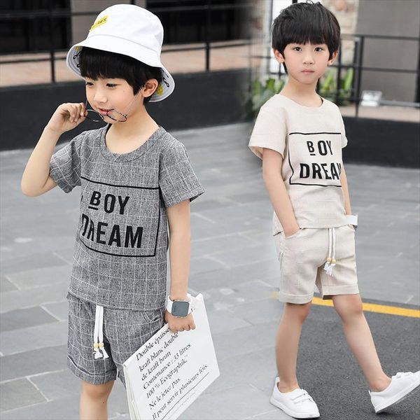 kids sets boys summer children short sleeved t shirt pant two of childrens sport suit 5 14 ages clothing 10, White