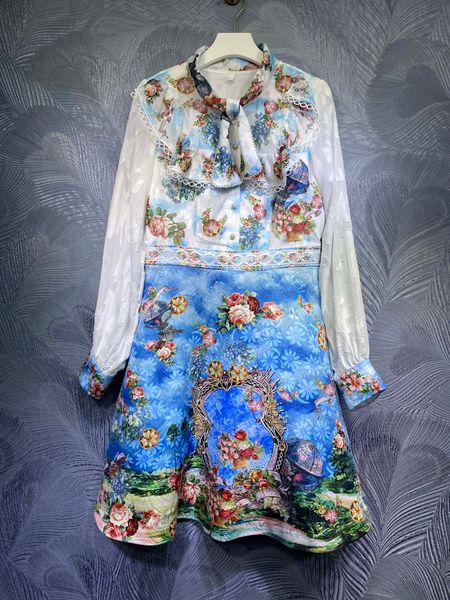 2021 european and american early spring new women's dress elegant temperament standing collar pearl color printing long-sleeved dress, Black;gray
2021 european and american early spring new women's dress elegant temperament standing collar pearl color printing long-sleeved dress, Black;gray
