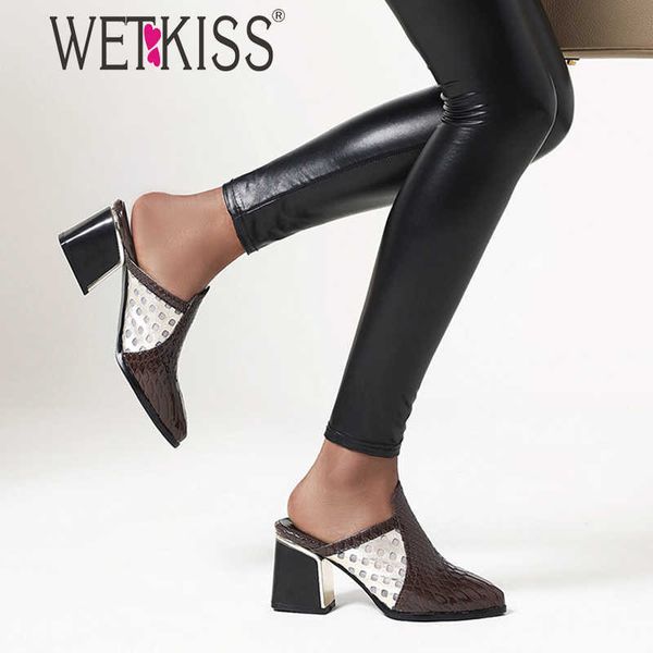 wetkiss big size slippers women shoes slides thick high heels mules shoes woman pointed toe ladies slippers summer embossed shoe 210630, Black
wetkiss big size slippers women shoes slides thick high heels mules shoes woman pointed toe ladies slippers summer embossed shoe 210630, Black