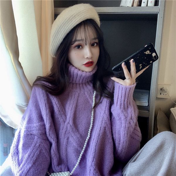 2021 autumn oversize turtlenect thick wool cashmere women's pullovers nightgown casual long jumper sweater 9cy6, White;black
2021 autumn oversize turtlenect thick wool cashmere women's pullovers nightgown casual long jumper sweater 9cy6, White;black