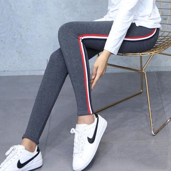 women's leggings the side stripe bottom pants thin style add fat to increase female type 9 pairs of elasticities, Black
women's leggings the side stripe bottom pants thin style add fat to increase female type 9 pairs of elasticities, Black