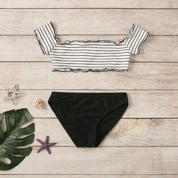 one-pieces summer toddler baby gir off shoulder bikini swimwear watermelon striped swimsuit 2 piece bathing suit, Black
one-pieces summer toddler baby gir off shoulder bikini swimwear watermelon striped swimsuit 2 piece bathing suit, Black