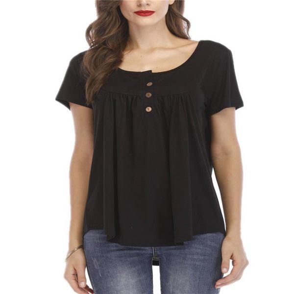 solid stacked summer femme sleeve womens loose clothes short fashion color casual designer tshirt xkeef, Black
solid stacked summer femme sleeve womens loose clothes short fashion color casual designer tshirt xkeef, Black