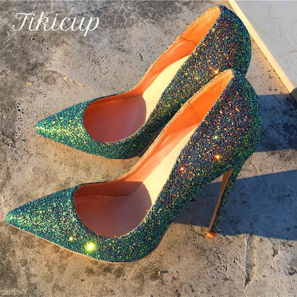 dress shoes tikicup green shiny sequins women pointy toe high heels slip on stiletto pumps for elegant ladies chic wedding party, Black
dress shoes tikicup green shiny sequins women pointy toe high heels slip on stiletto pumps for elegant ladies chic wedding party, Black