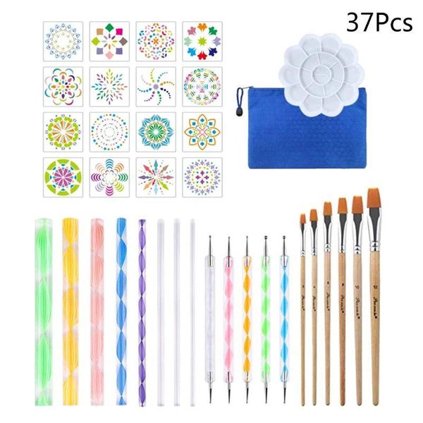 gift sets 37/40pcs mandala dotting pen handwork tools set for rock painting with stencils template brush paint tray
gift sets 37/40pcs mandala dotting pen handwork tools set for rock painting with stencils template brush paint tray