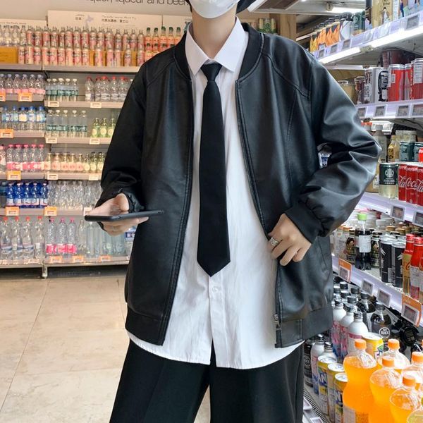 men's jackets plus size zip up solid pu leather motorcyle biker bomber baseball jacket fall woman man coat fashion windbreaker japanese, Black;brown
men's jackets plus size zip up solid pu leather motorcyle biker bomber baseball jacket fall woman man coat fashion windbreaker japanese, Black;brown