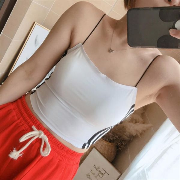 camisoles fashion wild solid color womens tank side stripes vest comfy breathable sling with padded, White
camisoles fashion wild solid color womens tank side stripes vest comfy breathable sling with padded, White