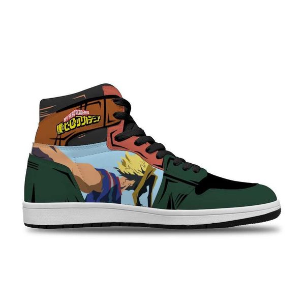 anime cartoon japanese my hero academia diy printed running non-slip casual shoes for man fashion trend shoe high basketball shoes non slip