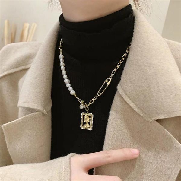chains trendy pearl pin portrait pendant necklace metal gold color vintage splicing long statement necklaces party jewelry gifts, Silver
chains trendy pearl pin portrait pendant necklace metal gold color vintage splicing long statement necklaces party jewelry gifts, Silver