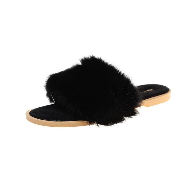 slippers women's home flat shoes women zapatos de mujer fashion solid color short plush indoor open toe, Black
slippers women's home flat shoes women zapatos de mujer fashion solid color short plush indoor open toe, Black
