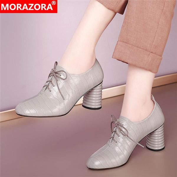 morazora plus size 34-41 genuine leather women shoes high heels lace up round toe fashion ladies office dress shoes, Black
morazora plus size 34-41 genuine leather women shoes high heels lace up round toe fashion ladies office dress shoes, Black