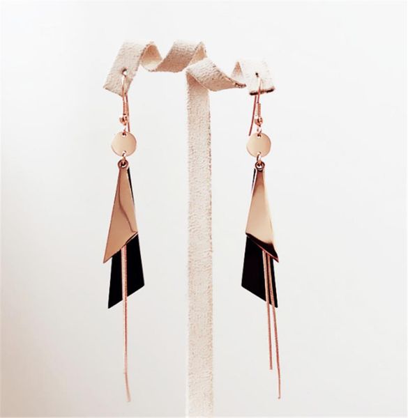 dangle & chandelier 316l stainless steel frosted rose gold black triangle tassel long snake bone chain titanium earrings not fade, Silver
dangle & chandelier 316l stainless steel frosted rose gold black triangle tassel long snake bone chain titanium earrings not fade, Silver