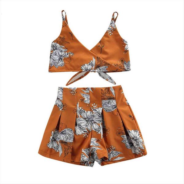 girls floral print clothes set, sleeveless v neck lace up cropped short pants 1 6t, White
girls floral print clothes set, sleeveless v neck lace up cropped short pants 1 6t, White