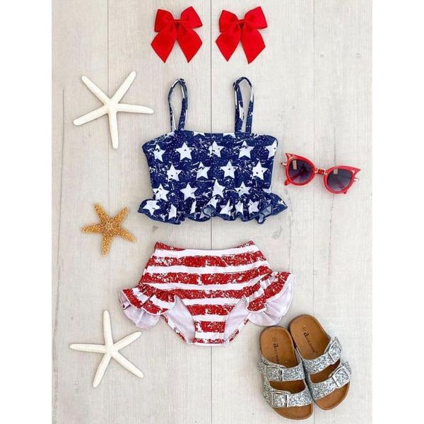 one-pieces 2021 est toddler baby girl flag print 2 pcs swimwear sleeveless sling five-pointed star ruffled vest striped shorts set, Black
one-pieces 2021 est toddler baby girl flag print 2 pcs swimwear sleeveless sling five-pointed star ruffled vest striped shorts set, Black